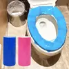 Filme descartável anti-sujeira para vaso sanitário, portátil, para uso em hotel e viagem, filme protetor azul, filme isolante autoadesivo perfurado