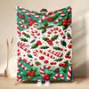 Manta de presente de Natal em desenho animado transfronteiriça com estampa do Papai Noel, manta de flanela, manta de cochilo