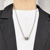 Collar de Acero de Titanio Arcoíris para Hombre Tendencia Combinación Camiseta Simple Para Todo Combinar Cadena de Clavícula Colgante de Gama Alta Hip-hop Accesorios para Hombre