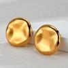 Pendientes de acero inoxidable con temperamento de moda europea y americana, diseño de nicho, textura cóncava-convexa irregular, pendientes galvanizados de 18 quilates