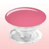Soporte de Agarre para Teléfono de Silicona Transparente con Logo, Tipo Adhesivo Plegable, Color Sólido Simple Macaron, Soporte de Regalo para Ver Películas