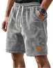 2025 Novo Shorts Masculino Casual Diário de Waffle Solto com Cordão para Estação Independente Amazon Europeia e Americana