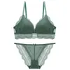 Nova lingerie sexy fina estilo francês para mulheres, sutiã sem aro com bojo triângulo, suporte lateral para os seios, sutiã de renda anti-queda