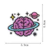 Parche Bordado de Cerebro Creativo Parche Genial Divertido con Patrón de Cerebro para Ropa Bolsas Pegatina Decorativa DIY Termoadhesivo