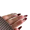 Anillo de Línea de Lazo Dulce para Mujer Ins Simple Viento Frío Anillo de Dedo Explosivo Comida Anillo Abierto Ajustable Moderno