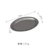 Plato vintage de acero inoxidable 304, plato ovalado estilo gris copo de nieve vintage, plato plano para barbacoa y restaurante de olla caliente, plato poco profundo