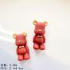 Accesorios de Resina Oso Pajarita 3D DIY Funda para Teléfono de Crema Llavero de Dibujos Animados Colgante Venta al por Mayor Accesorios de Muñeca