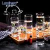 Lemeiya - Juego de 6 tazas de vidrio transparente para el hogar, para beber leche, jugo, huevera y té