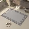 Alfombra de Piso Tejida de Lino para Baño 2026 Estilo Nuevo Entrada al Baño Absorción de Agua Secado Rápido Felpudo Antideslizante para Lavabo