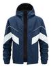 Jaqueta Casaco Masculina Esportiva Outdoor Casual Solta Versátil Tendência Patchwork com Capuz Comércio Exterior Ásia
