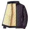 Abrigo de invierno para hombre, forro polar, a prueba de viento, chaqueta gruesa de algodón de lana de cordero, corte holgado, talla grande, cuello alto, abrigo de algodón cálido