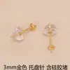 Acessórios DIY 925 Cera de Abelha Jade Brincos Brincos Brincos 3mm-8mm Bandeja Agulha Tigela Agulha Pérola Joias