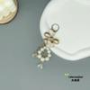 Colgante de bolso con cadena de perlas y lazo, al por mayor transfronterizo coreano, moda, llavero simple de lazo, adornos de diamantes