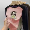 Camiseta de manga larga cálida con bloques de color, cuello redondo, para niños de tamaño mediano a grande, Otoño/Invierno 2026, top básico versátil casual para niñas