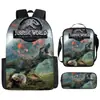 Mochila Tyrannosaurus Rex Impresión 3D Set de Tres Piezas para Niños Bolsa de Doble Hombro Reductora de Carga Set de Lonchera y Estuche para Lápices Protección de la Columna Reducción de Carga