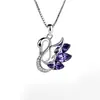 Colar de prata de lei 925 feminino popular Rede social Ins pingente simples de Cisne corrente para clavícula curto presente de aniversário para namorada