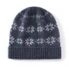 Gorro de Punto Jacquard de Cachemira Nuevo Vintage Otoño/Invierno 2026 con Patrón de Copo de Nieve, Gorro de Cachemira Grueso Cálido Versátil para Mujer
