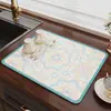 Esterilla escurridora de cocina retro americana, alfombrilla absorbente para encimera de tierra de diatomeas, alfombrilla para secar vajilla, posavasos aislante térmico anti-quemaduras, mantel individual