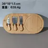 Tábua de Corte de Bambu com Facas, Vários Tamanhos, Design Criativo, Tábua de Corte para Frutas ao Ar Livre, Tábua para Queijo, Pizza e Steak