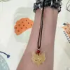 Colar de máscara de raposa, pingente de raposa com estética estilo chinês, fofo e vibrante, trançado, adequado para homens e mulheres, um presente para casais e melhores amigos