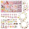 176 Piezas Rosas Dulces Clips para Orejas de Niños DIY Collar Pulsera Colgante Joyería Hecha a Mano Fabricación de Joyería Caja de Regalo para Mujeres
