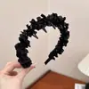 Diadema de Mujer con Volantes y Perlas de Corona Alta, Nuevo Estilo 2025, Diadema de Lujo Ligero, Pasador, Accesorio para el Cabello