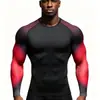 Camiseta de Manga Larga Deportiva Ajustada para Comercio Exterior Transfronterizo para Hombre Secado Rápido para Correr Fútbol Alta Elasticidad Base de Entrenamiento Camiseta Ajustada