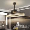 Lámpara de araña para sala de estar modelo 2026 con diseño de lujo italiano, luz de ventilador con patrón de grietas de hielo, luz integrada para comedor