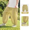 Pantalones de Linterna de Lino Jingqi para Niños Estilo Delgado de Verano Niños y Niñas Casuales Transpirables Anti-Mosquitos Ropa para Bebés y Niños Pantalones
