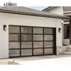 Aleación de Aluminio Certificada CE Puerta de Garaje abatible de Vidrio Puerta Elevable de Garaje para Villa Estilo Europeo Persiana Enrollable con Mando a Distancia Eléctrico