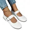 Zapatos Mary Jane planos y bajos para mujer, adecuados para primavera y otoño, con un diseño sencillo, delicados y elegantes, zapatos nuevos pequeños de piel con punta redonda y hebilla