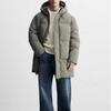 8281/234 Chaqueta acolchada de algodón con capucha suelta verde claro larga para hombre, venta al por mayor, ropa original europea y americana