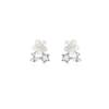 Exquisitos pendientes de flor de concha para mujer, elegantes pendientes de lujo de alta gama de celebridades de Internet de Corea del Sur, pendientes de moda que combinan con todo, al por mayor
