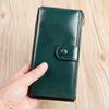 Cartera de Mujer Larga de Cuero Genuino Cartera Delgada Cartera de Cuero Suave Clutch Bolso Pequeño de Mujer 2024 Nueva Moda Bolso de Mujer