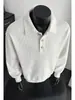 Marca de moda estilo americano Color liso Textura gofreada Estilo Old Money Primavera 2026 Nuevo Cuello polo Manga larga Sudadera Modelo versátil unisex
