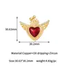 Moda europea y americana transfronteriza 14K oro real alas de amor hongo lazo collar colgante circón accesorios de joyería diy
