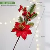 Decoración de Navidad diseño de escena decoración de escritorio Rama de Cedro simulación PVC decoración de bonsái enchufe decoración de barra