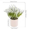 Plantas artificiais requintadas para comércio transfronteiriço, plantas verdes falsas para decoração interna e externa, lavanda em vaso de plástico, mini plantas em vaso