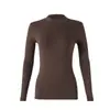 Camiseta Base de Forro Polar Cepillado para Mujer, Nuevo Estilo de Principios de Otoño, Corte Ajustado, Cálida, Ropa Interior, Camiseta Base de Cuello Medio Alto