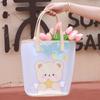 Bolsa de cosméticos de gran capacidad para mujer, portátil, transparente, con dibujos animados, para playa, impermeable, para natación, bolsa de lavado, bolsa de almacenamiento