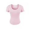 Ajuste Muy Recomendado~ Camiseta de Manga Corta Ajustada de Color Sólido con Cuello Redondo, Hombros Rectos, Cintura Entallada y Dobladillo Curvo, Top Versátil para Chicas Atrevidas