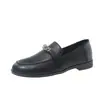 Zapatos Estilo Británico Primavera/Otoño Hebilla Piel Suave Muy Caliente 2026 Mocasines Slip-on Nuevos Suela Suave Zapatos de un Solo Color Zapatos Pequeños de Piel Mujer
