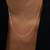Collar con colgante de cadena de coliflor chapado en oro y acero de titanio de estilo europeo y americano con brillantes estrellas, cadena de clavícula sencilla y lisa para mujer.