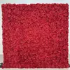 Fondo de Pared de Flores Artificiales a Base de Tela de Rosa Roja para Decoración de Bodas al Aire Libre y Montaje de Escenarios