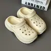 Zuecos de Suela Gruesa para Mujer, Estilo Nuevo para Todas las Estaciones, Pantuflas de Verano con Suelas Suaves, Calzado de Exterior Cerrado que Aumenta la Altura, Sandalias de Playa Antideslizantes para Mujer