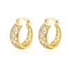 Brincos Feitos de Material de Cobre, Brincos Dourados de Estilo Personalizado, Brincos de Moissanita Cheios de Diamantes, Brincos Modernos e Simples, Brincos Transfronteiriços Europeus e Americanos