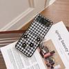 Aplicável ao Samsung ZFlip3 5G capa de telefone celular portátil Plaid Clover pendurado corrente dobrável capa protetora de tela capa dura