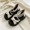 Nuevo Diseño Sensación Casual con Tirantes Zapatos Altos de Playa para Mujer Sandalias Romanas Elegantes de Suela Gruesa Verano 2025