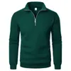 Moletom casual com meio zíper e gola alta, transfronteiriço, moderno, estiloso, simples, para o dia a dia, folgado, plus size, pulôver masculino de fleece