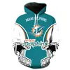 Sudadera para Hombre Moda Primavera y Otoño Fútbol NFL Impresión Digital 3D Sudadera con Capucha para Pareja Estilo Moderno para Hombre